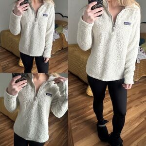 Patagonia women’s Los Gatos 1/4 zip fluffy fleece pullover s cream off white